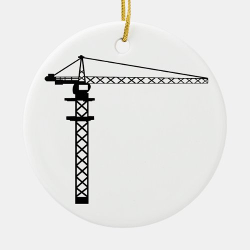 Construction Crane Ceramic Ornament