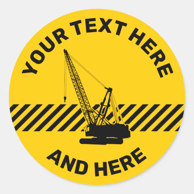 Construction Crane Classic Round Sticker | Zazzle