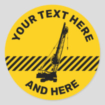 Construction Crane Classic Round Sticker