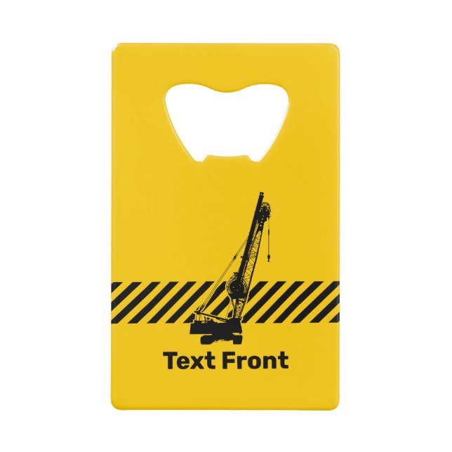 Construction Crane Credit Card Bottle Opener (Front)