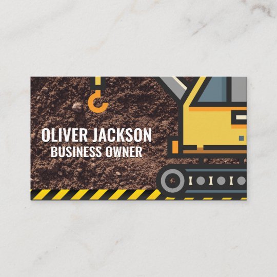 Construction | Crane | Dirt Business Card | Zazzle.com