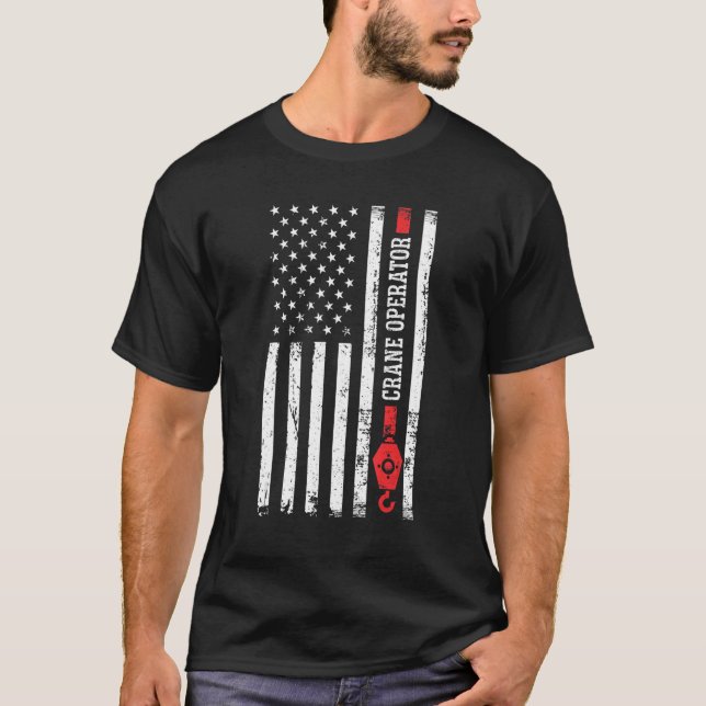 Construction Crane Driver  Crane Operator T-Shirt (Front)