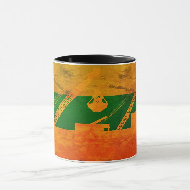 Construction crane Fantasy Art Crawler Crane Mug (Center)