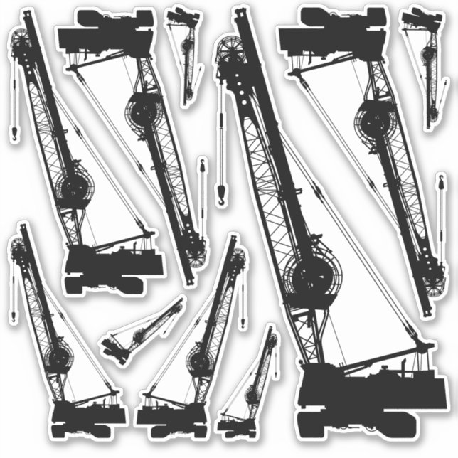 Construction Crane Icon Sticker Set (Front)