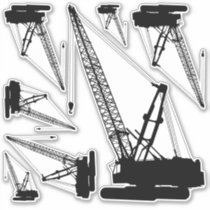 Construction Crane Icon Sticker Set