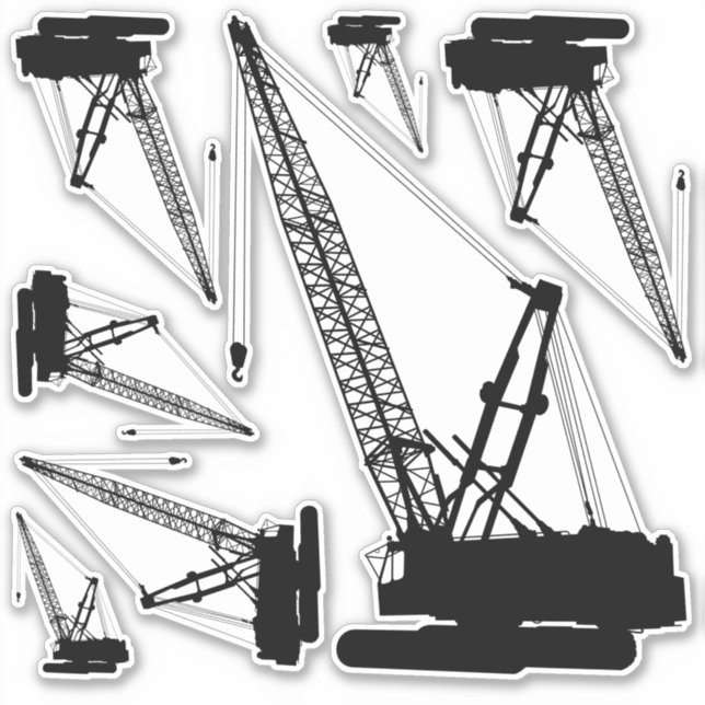 Construction Crane Icon Sticker Set (Front)