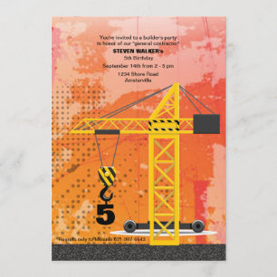 Construction Crane Invitation