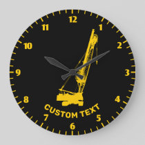 Construction Crane Large Clock