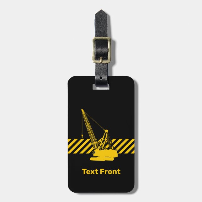Construction Crane Luggage Tag (Front Vertical)