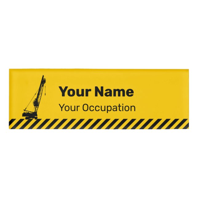 Construction Crane Name Tag (Front)