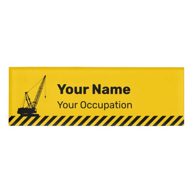 Construction Crane Name Tag (Front)
