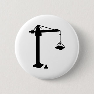 Construction crane pinback button