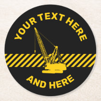 Construction Crane Round Paper Coaster