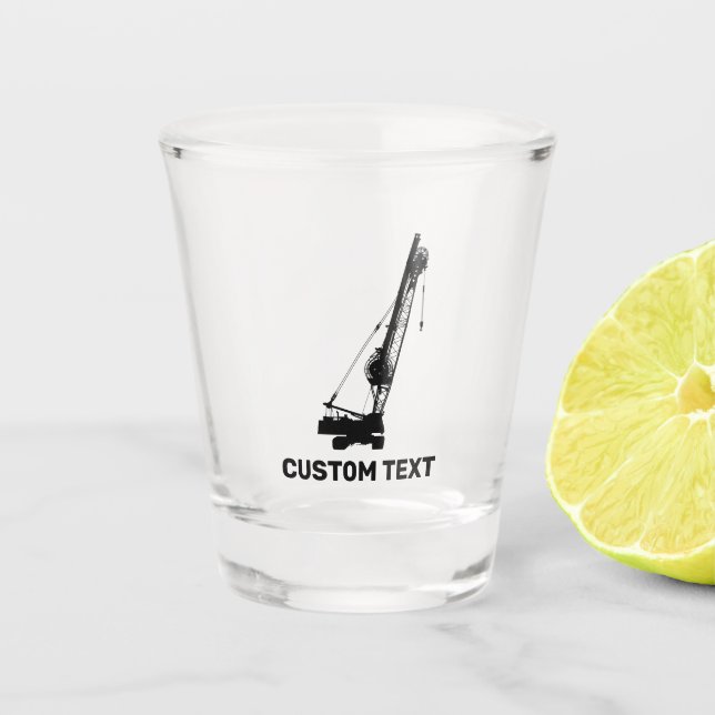 Construction Crane Shot Glass (Front)