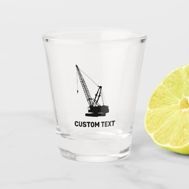Construction Crane Shot Glass (Front)
