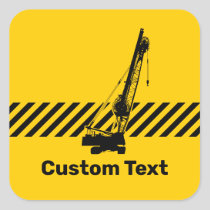 Construction Crane Square Sticker