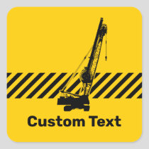 Construction Crane Square Sticker