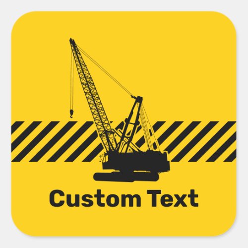 Construction Crane Square Sticker