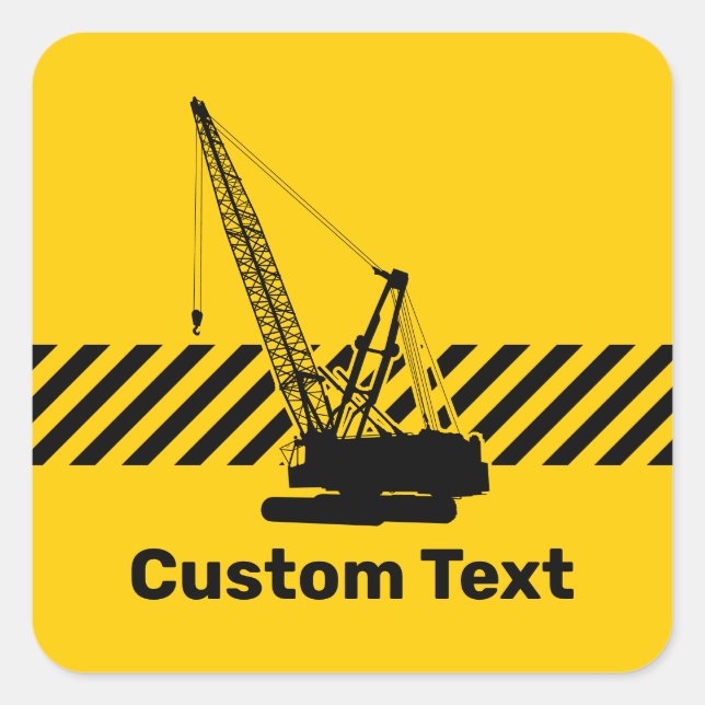 Construction Crane Square Sticker (Front)