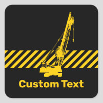 Construction Crane Square Sticker