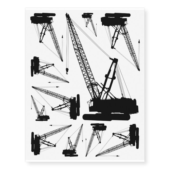 Construction Crane Temporary Tattoos (Front)