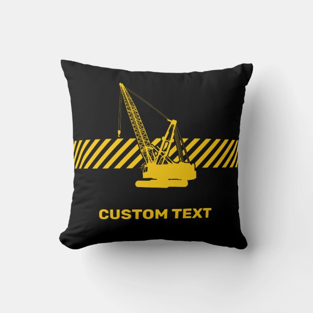 Construction Crane Throw Pillow (Front)