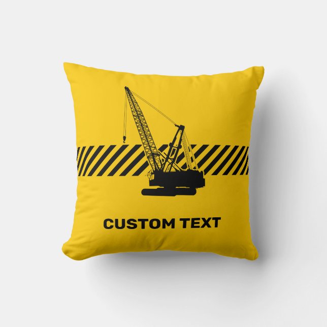 Construction Crane Throw Pillow (Front)