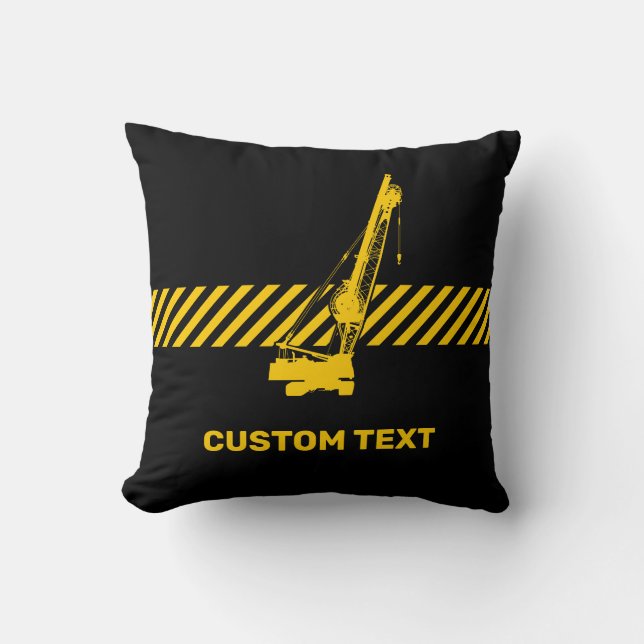 Construction Crane Throw Pillow (Front)