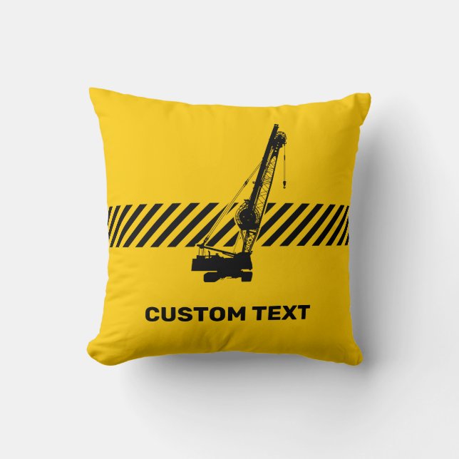 Construction Crane Throw Pillow (Front)