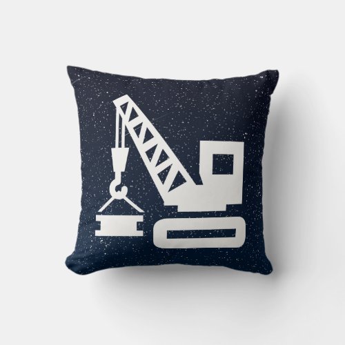 Construction Cranes Minimal Throw Pillow