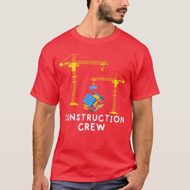 Construction Crew Bricklayer Building Blocks Maste T-Shirt (Front)