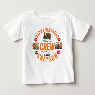 Construction Crew Dump Truck Boy 2nd Birthday Baby T-Shirt