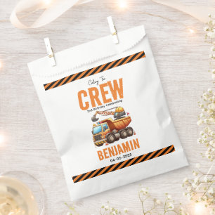 Construction Crew Dump Truck Boy 2nd Birthday Favor Bag