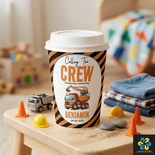 Construction Crew Dump Truck Boy 2nd Birthday Paper Cups (Construction Crew Dump Truck Boy 2nd Birthday Paper Cups
)
