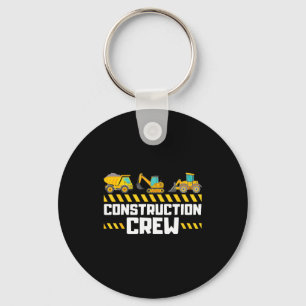 Construction Crew Worker Excavator Boys Girls Kids Keychain