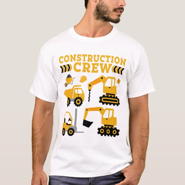 Construction Crew Worker Excavator Shirt Toddler  (Front)
