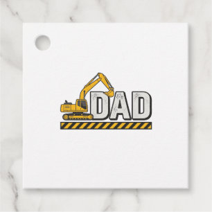 Construction Dad Excavator Vintage Shirt Design_1 Favor Tags