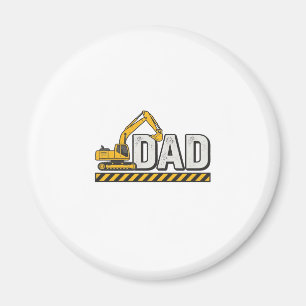 Construction Dad Excavator Vintage Shirt Design_1 Magnet