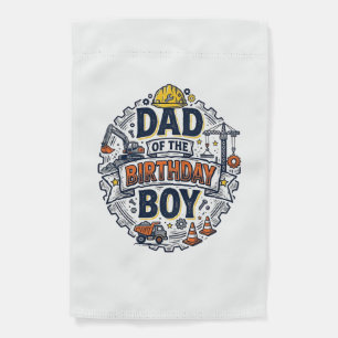 Construction Dad of the Birthday Boy Shirt Design_ Garden Flag