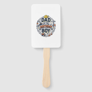Construction Dad of the Birthday Boy Shirt Design_ Hand Fan