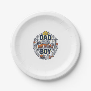 Construction Dad of the Birthday Boy Shirt Design_ Paper Plates