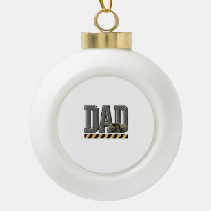 Construction Dad Vintage Engraving T-Shirt Design_ Ceramic Ball Christmas Ornament