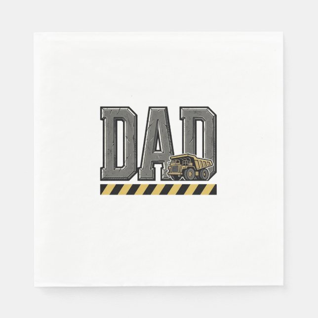 Construction Dad Vintage Engraving T-Shirt Design_ Napkins (Front)