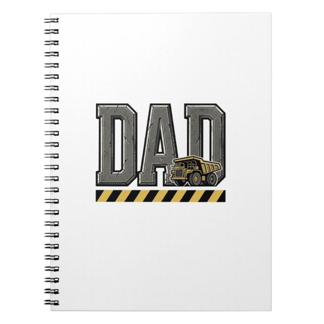 Construction Dad Vintage Engraving T-Shirt Design_ Notebook (Front)