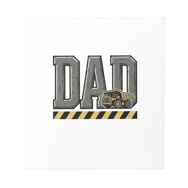 Construction Dad Vintage Engraving T-Shirt Design_ Notepad (Front)