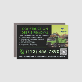 Construction Debris Removal Car Magnet - Job Site 