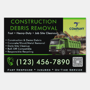 Construction Debris Removal Yard Sign - Job Site 