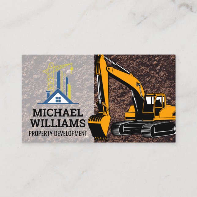 Construction Developer | Earth Mover Vehicle Business Card (Front)