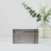 Construction | Diamond Plate Business Card (Standing Front)