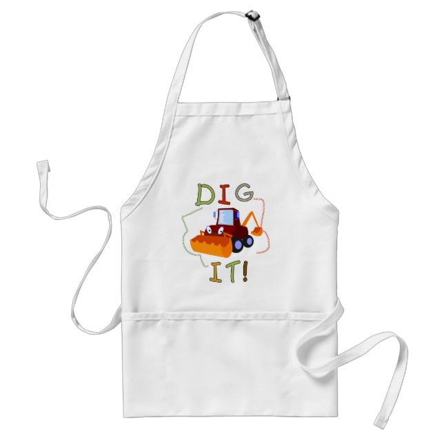 Construction Dig It T-shirts and Gifts Adult Apron (Front)